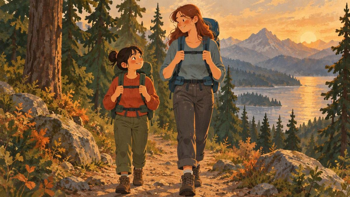 Illustration of a petite woman and a taller friend wearing packs sized to each torso
